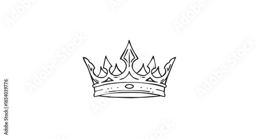 Elegant European royal crown logo icon in minimalist design style.