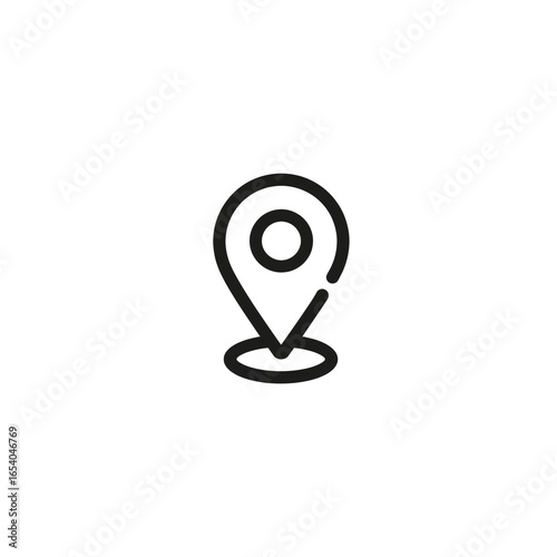 Simple black and white location pin icon for GPS and navigation
