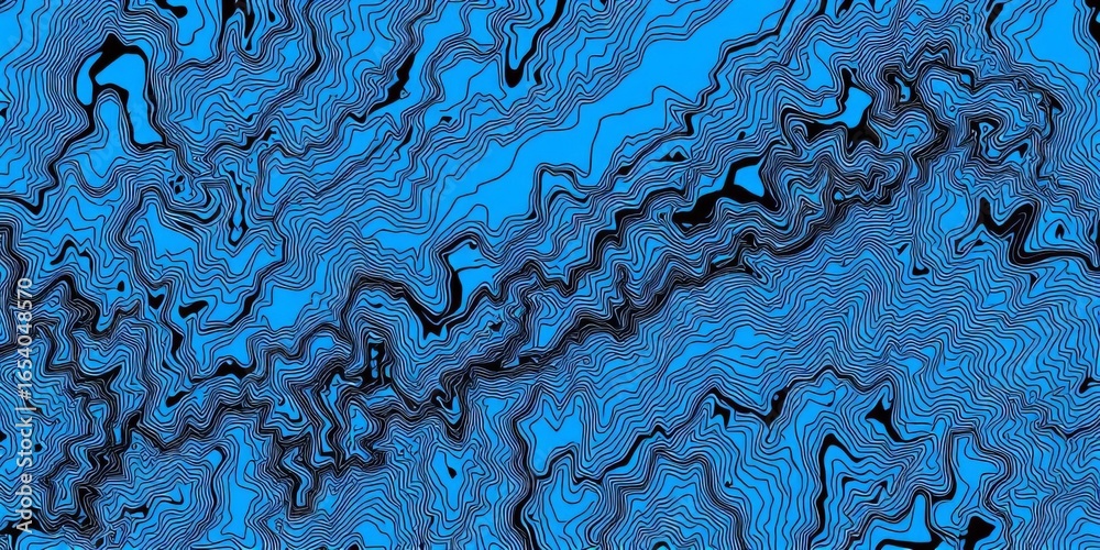 Abstract blue topographic map seamless pattern with black contour lines and grid , hiking, sport Abstract blue topographic map seamless pattern with black contour lines and grid , hiking, sport