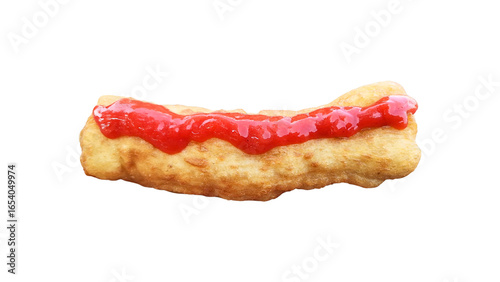 Delicious Asian street snack drizzled with spicy sauce, shown in crisp detail on a transparent background. Ideal for food packaging, menus, digital art, or culinary-themed design projects.