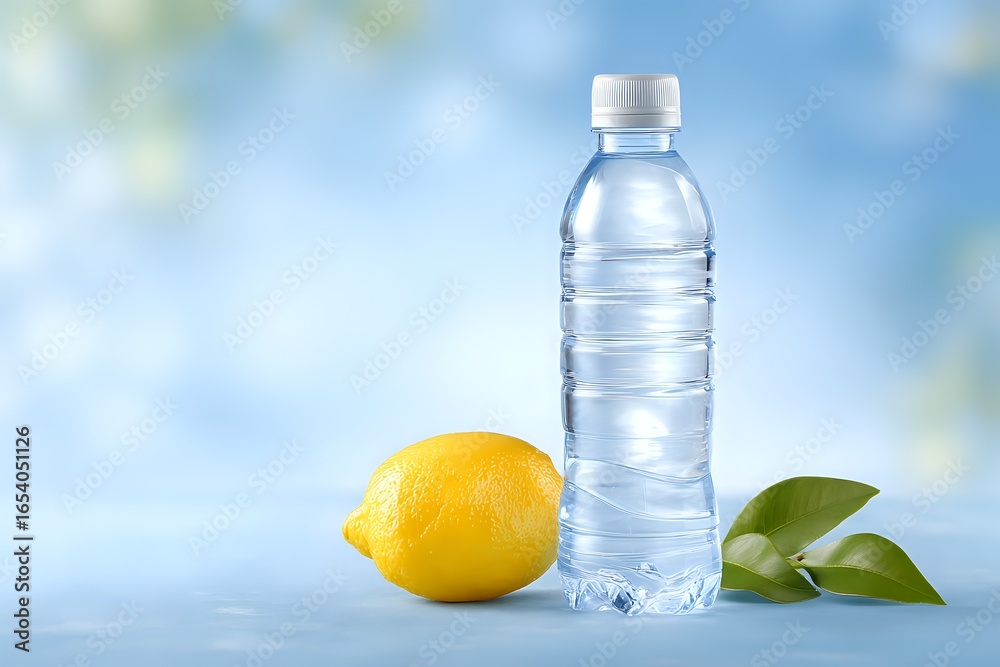 Obraz premium Water Bottle with Lemon