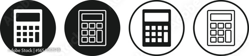 Calculator icon set symbols, calculator counting sign and. Vector design template, calculator vector sign collection illustration,