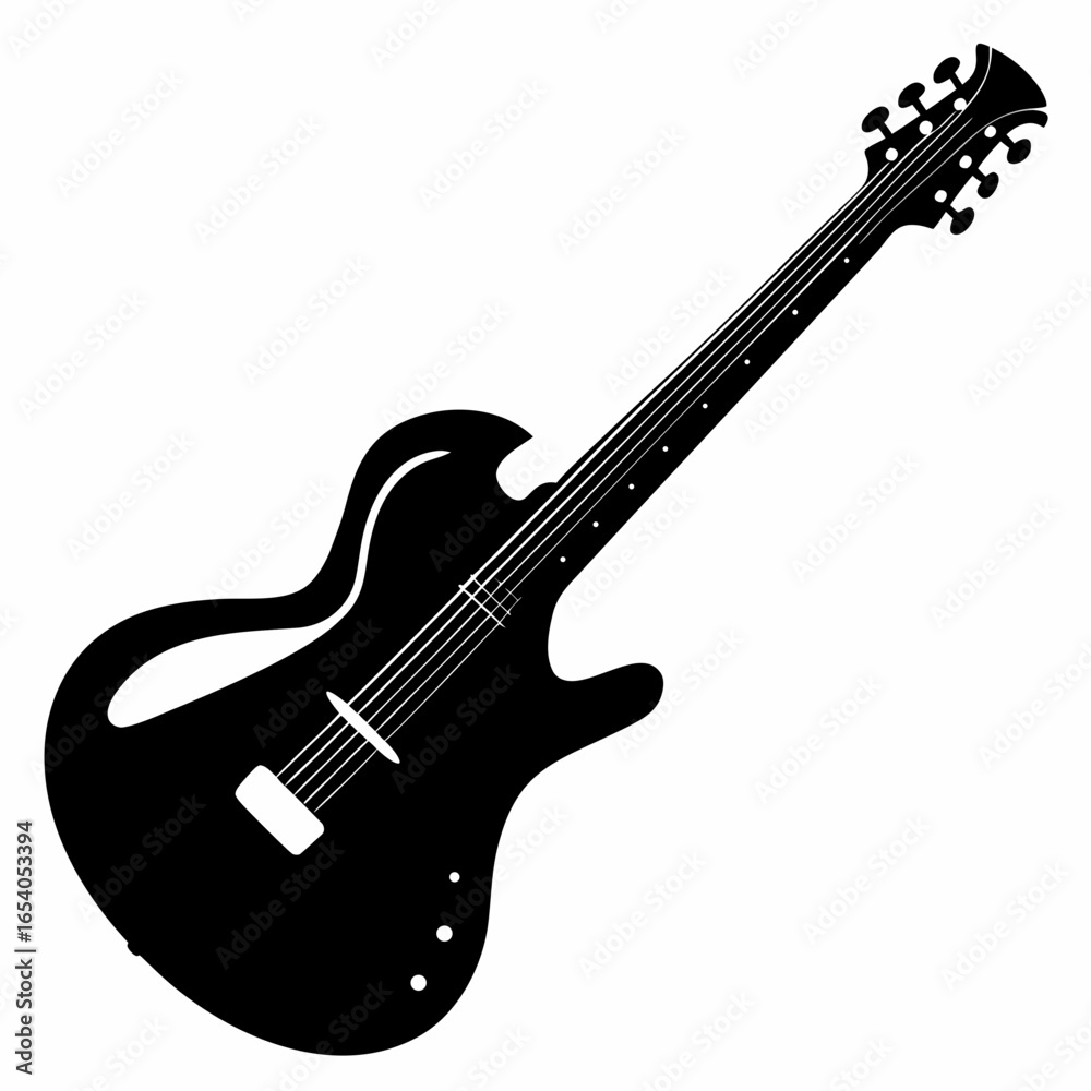 Obraz premium Electric Guitar Silhouette Vector