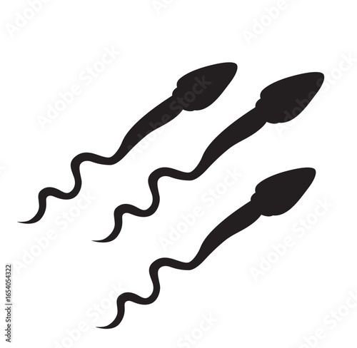 Science of hand drawn vector Sperm, Spermatozoa silhouette.
