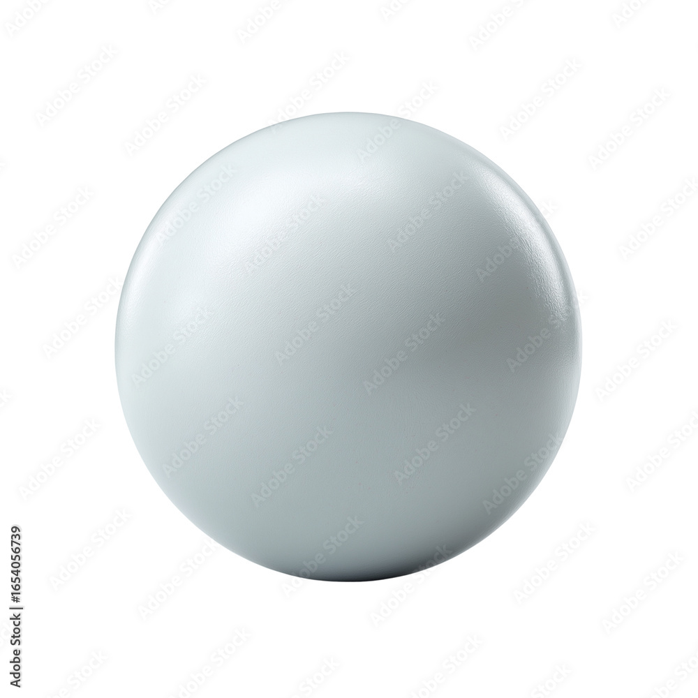 Fototapeta premium Small white ping pong ball, isolated on pure white background, front view, photorealistic, clean lighting