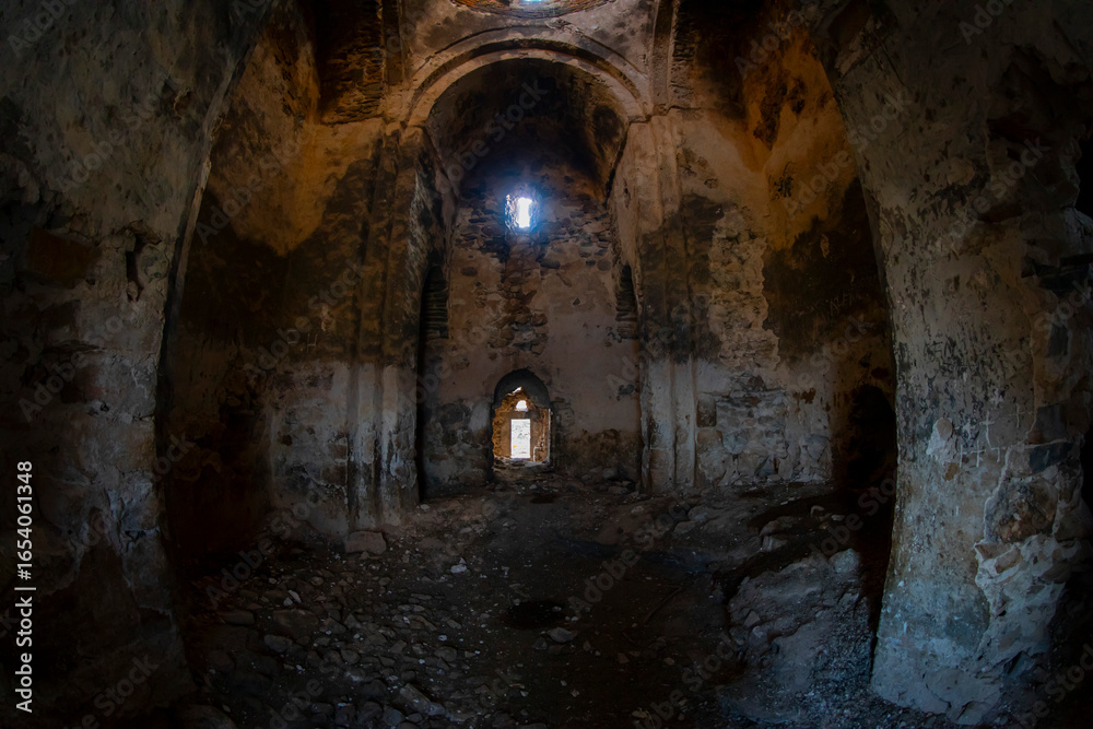Obraz premium SAINT THOMAS MONASTERY CHURCH, located in the Altınsaç Village of Van, was built on the slope of a valley overlooking Lake Van.