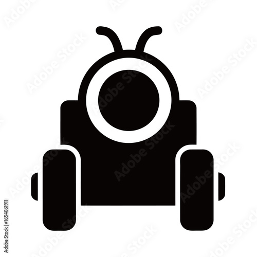 Black and white silhouette vector of cannon on white background