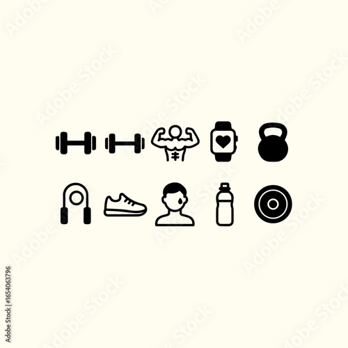 Fitness & Gym Icon Set