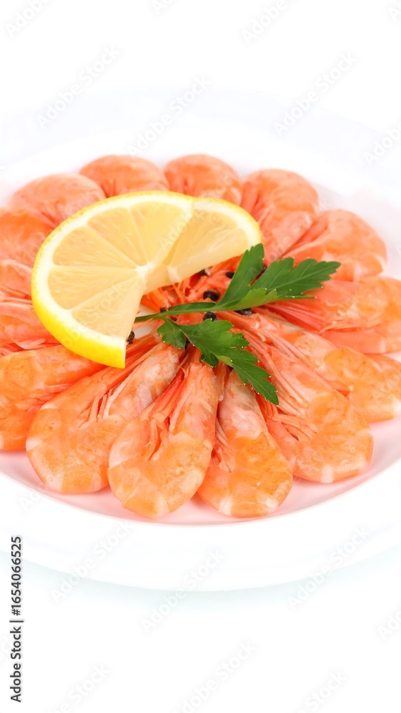 Fresh shrimp arranged on a plate Fresh shrimp arranged on a plate