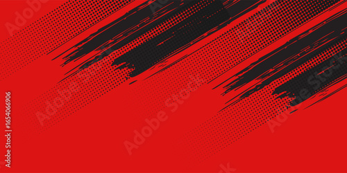 Black and red abstract grunge texture with halftone background abstract