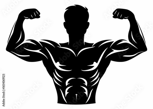 muscular bodybuilder silhouette