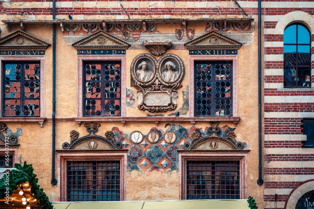 Fototapeta premium Verona. Where the magic of art intertwines with the atmosphere of Advent. The land of Romeo and Juliet.