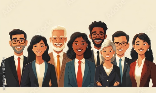Create an image of a happy, smiling, multigenerational workforce, showcasing a diverse group of people collaborating and celebrating success in a professional setting, Generative AI