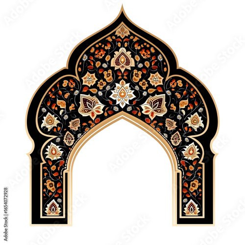 Ornate floral arch made of pastel roses and peonies, elegant wedding decoration on transparent png background. Ai generated