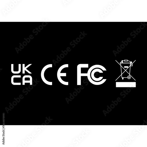 UKCA CE FCC WEEE VECTOR ICONS