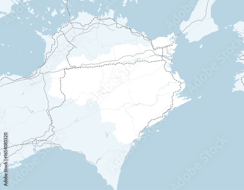 日本の徳島県と隣接する都道府県を含む、シンプルなロードマップ