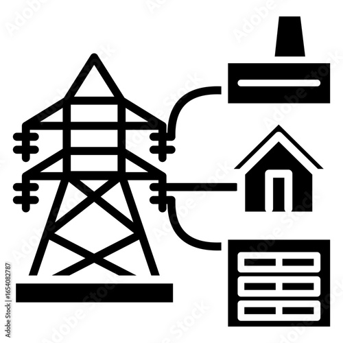 Distributed Generation Glyph Icon