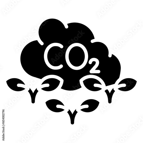 Carbon Offsetting Glyph Icon
