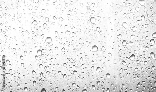 Valokuva Water rain or shower drops seamless border isolated on transparent background