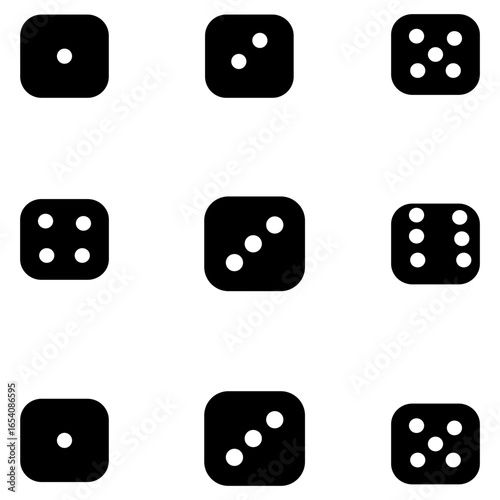 set of black dice collection