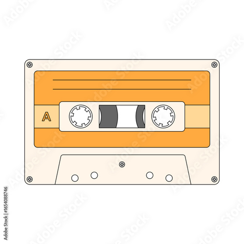 Retro cassette tape illustration.