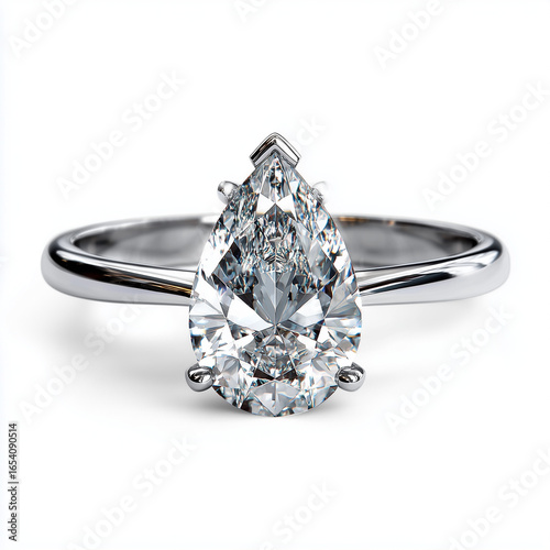 Pear Diamond Solitaire Ring