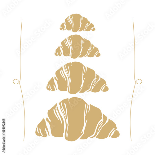 Vertical Croissant Composition – Bakery Poster Design Perfect for bakery branding, patisserie posters, café menus, or gourmet food design projects.