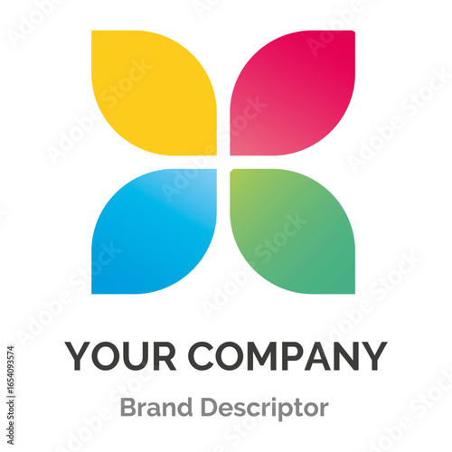 Geometric Flower Logo Design Vibrant Petals and Modern Branding for Your Company