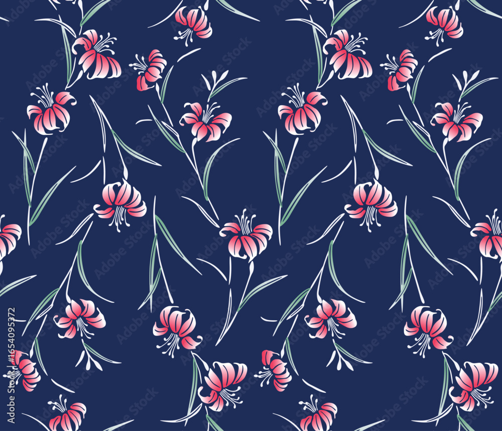 custom made wallpaper toronto digitalJapanese Sweet Garden Flower Vector Seamless Pattern

