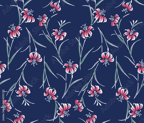 Wallpaper Mural Japanese Sweet Garden Flower Vector Seamless Pattern
 Torontodigital.ca