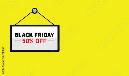Black Friday Sale 50% Off Yellow Background