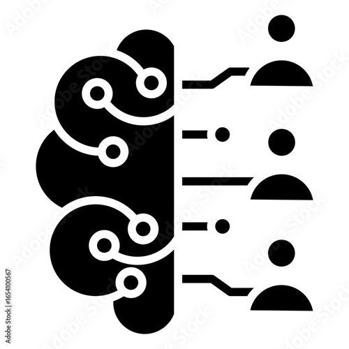 Swarm Intelligence Glyph Icon