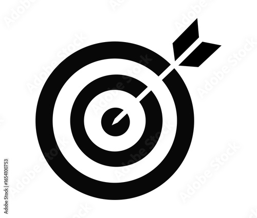 Canvastavla Target with arrow hitting the center bullseye for success and accuracy