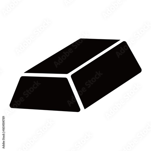 Black and white silhouette vector of gold bullion on white background