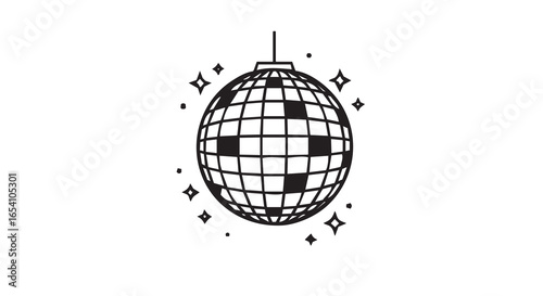 Shining disco lamp with sparkling light reflections creating vibrant party atmosphere.