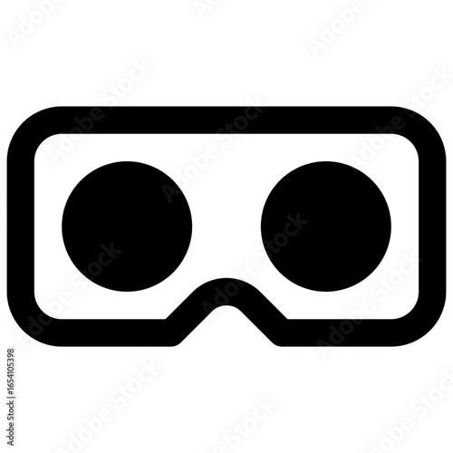 Stereoscope. Outlined stroke vector icon with black-filled details.