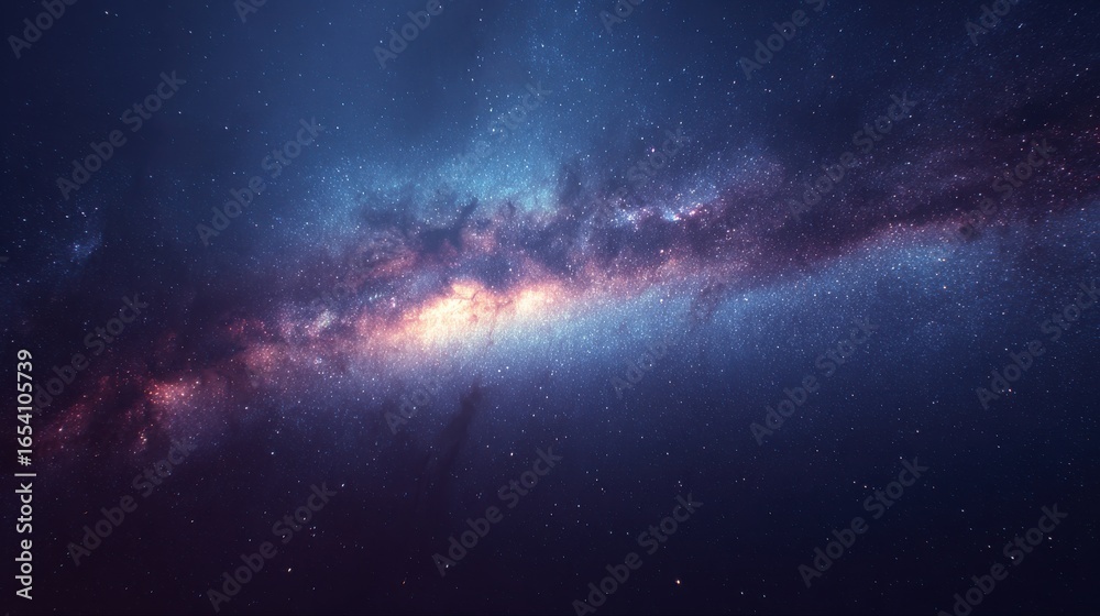 Obraz premium Milky Way Galaxy Section with Star Clusters and Nebulae