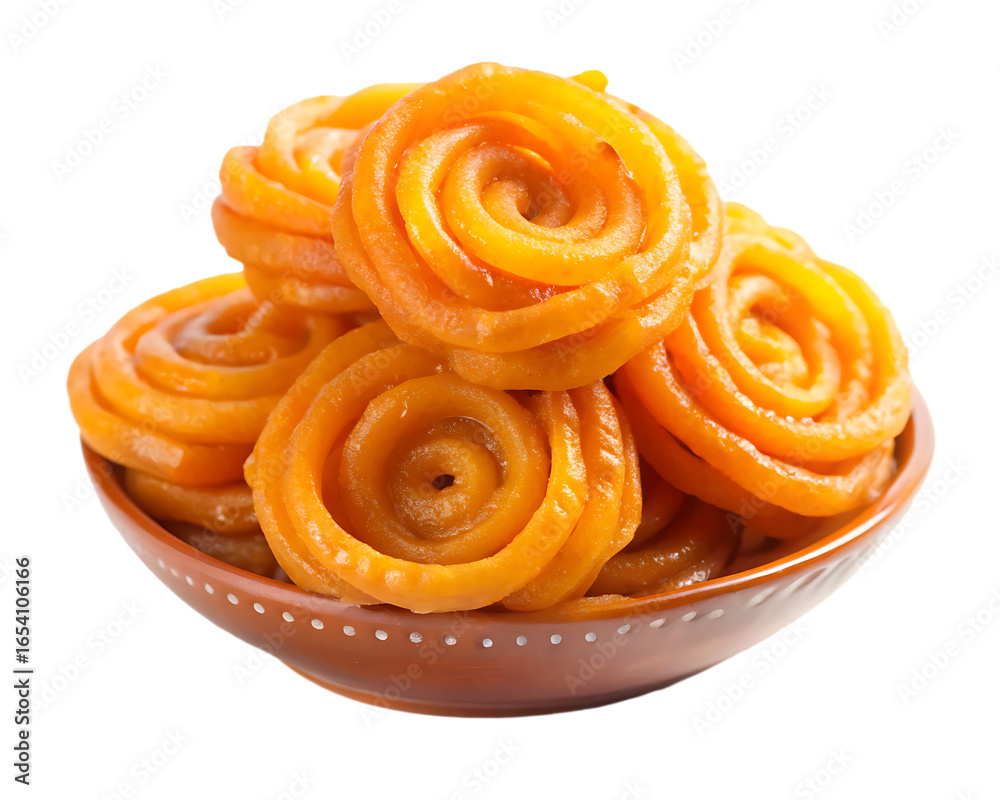 Fototapeta premium jalebi isolated on white background ,PNG.AI Generated.