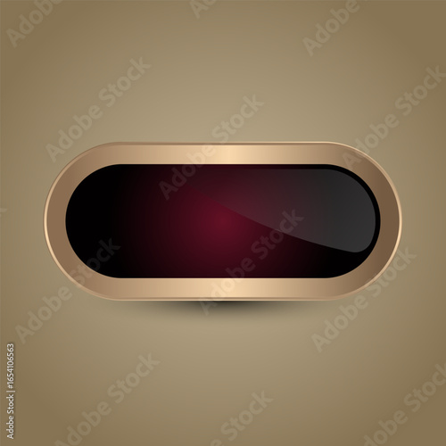 A Premium red gradient button exude in luxury, Gold framed buttons set gold web button perfect for branding button. Vector illustration