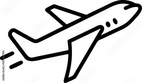 Dynamic illustration capturing an airplane gracefully ascending into the sky during its initial takeoff phase