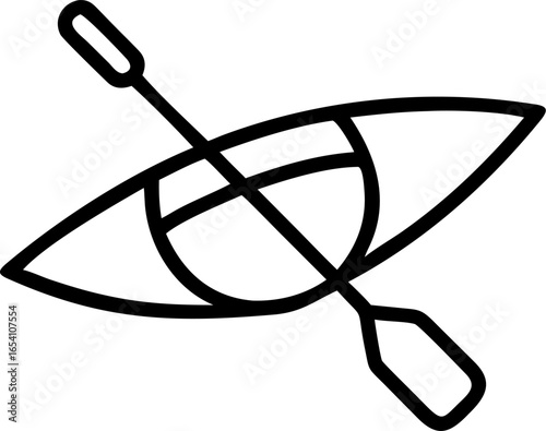Dynamic kayak adventure illustration featuring a paddle perfect for outdoor recreation and travel advertising