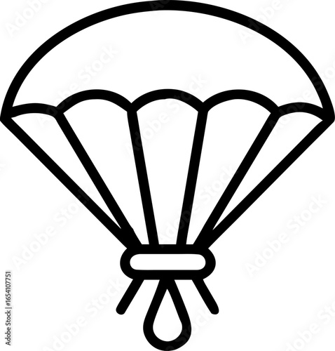 Dynamic illustration of a skydiver descending with a vibrant open parachute against a clear sky symbolizing adventure and freedom