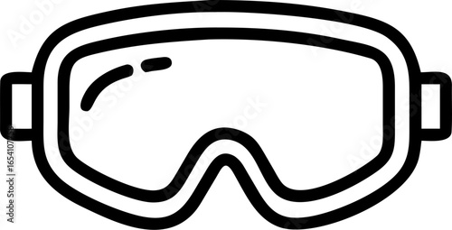 Stylized illustration of protective ski goggles with a sleek modern design perfect for winter sports and outdoor adventure graphics