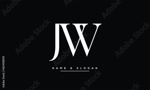 JW, WJ, J, W Abstract Letters Logo Monogram