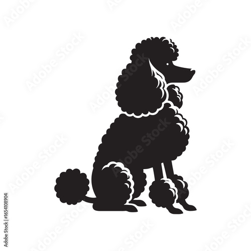 Elegant Poodle Dog Vector Silhouette Art, Stylish Pet Outline Design, Groomed Canine Shape, Decorative Graphic for Logo, Sticker, Print, Clipart, and Creative Digital Projects.
