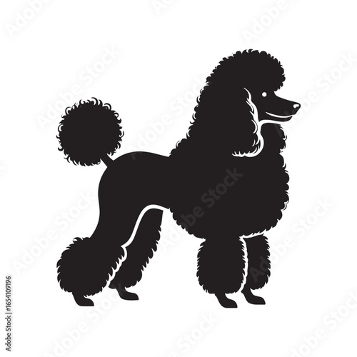 Elegant Poodle Dog Vector Silhouette Art, Stylish Pet Outline Design, Groomed Canine Shape, Decorative Graphic for Logo, Sticker, Print, Clipart, and Creative Digital Projects.
