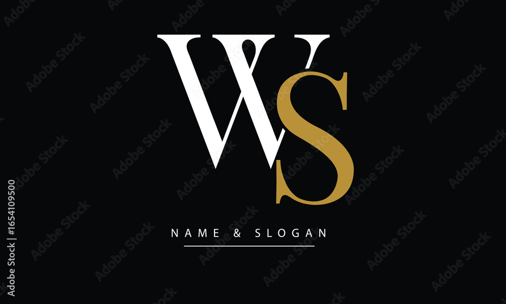 Fototapeta premium WS, SW, W, S Abstract Letters Logo Monogram