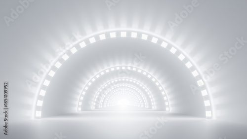 Abstract Futuristic empty floor and room Sci-Fi Corridor With light for showcase,room,interior,display products.Modern Future cement floor and wall background technology interior concept.3d render