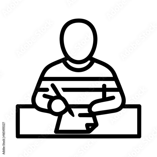 Prisoner Writing Letter Icon – Inmate Communication