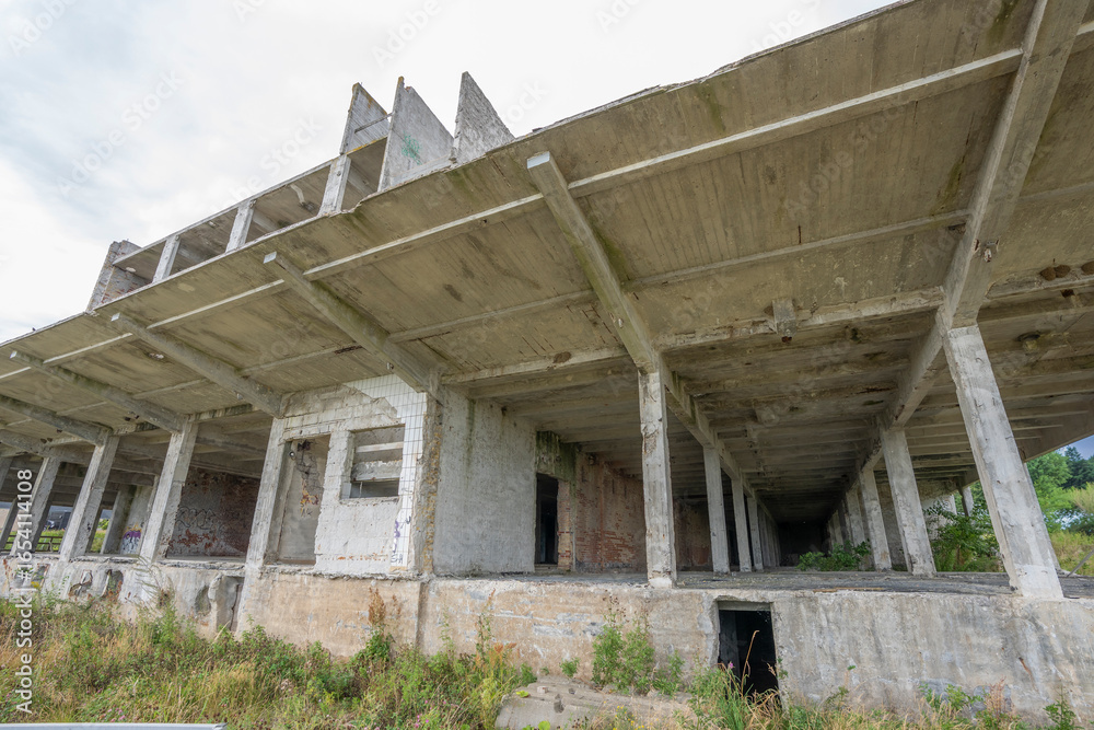 Obraz premium 12-08-2025 Brabrand, Denmark: The ruins of the old Jaka Ham factory